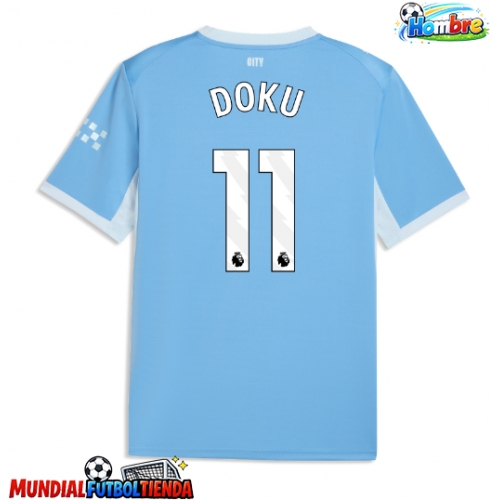 Camiseta Manchester City Jeremy Doku #11 Primera Equipación Replica 2026-27 mangas cortas